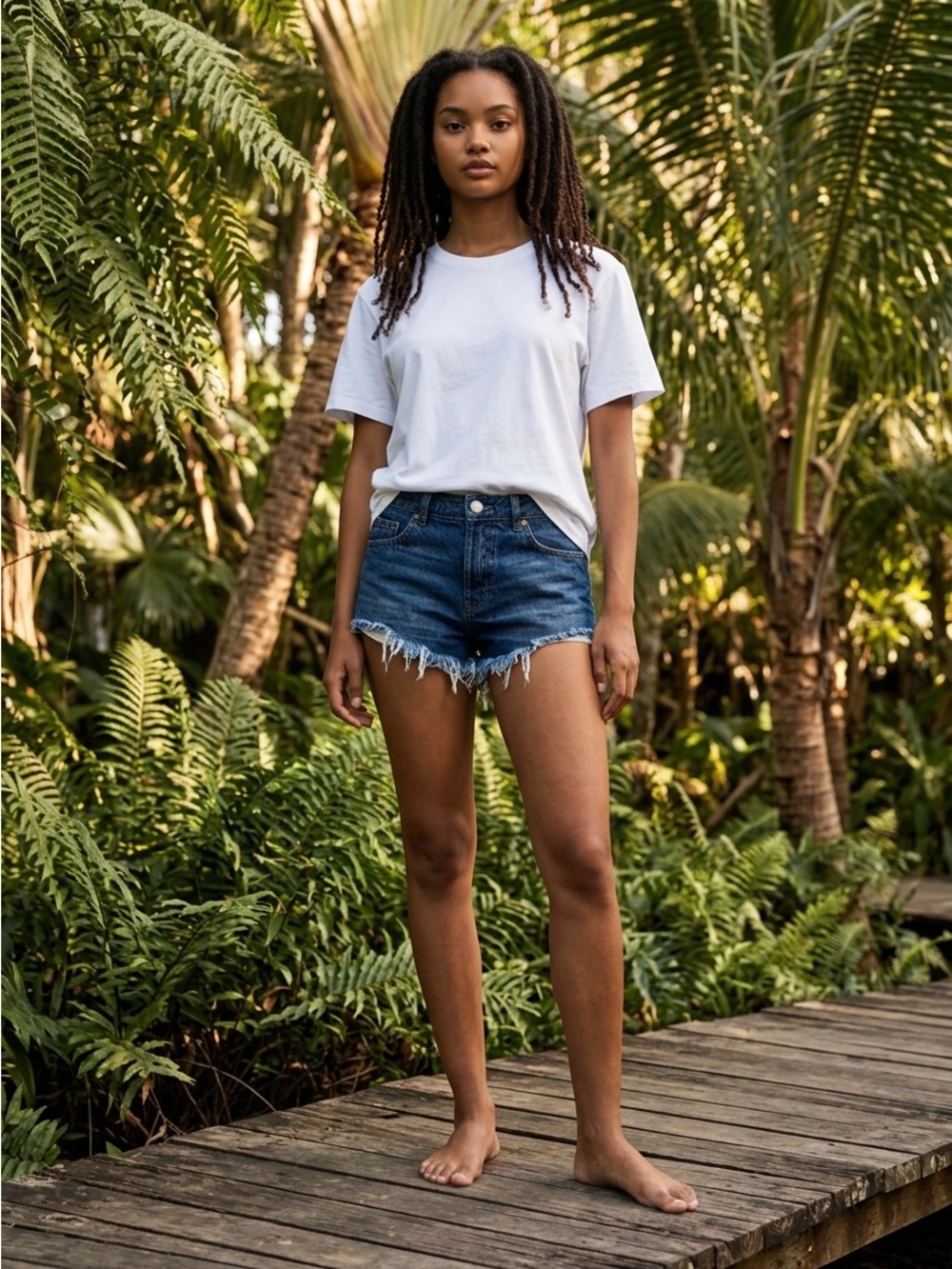 We the Free by Free People Denim Cut Off Raw Hem Button Fly Jean Short (CdlG)